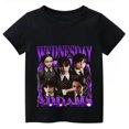 thumbnail image 2 of Nouveau T-Shirt Noir Wednesday Addams Garçon Fille Été Vêtements Décontractés Col Rond Manche Courte Blouse Y2k Wednesday Rôle Chemises, 2 of 2