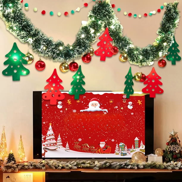 Adornos Navideños con Banderas, Cintas Brillantes, Adornos para Árbol de Navidad y Adornos Decorativos.