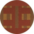 thumbnail image 1 of Ahgly Company Machine Washable Indoor Round Transitional Mahogany Brown Area Rugs, 4' Round, 1 of 7