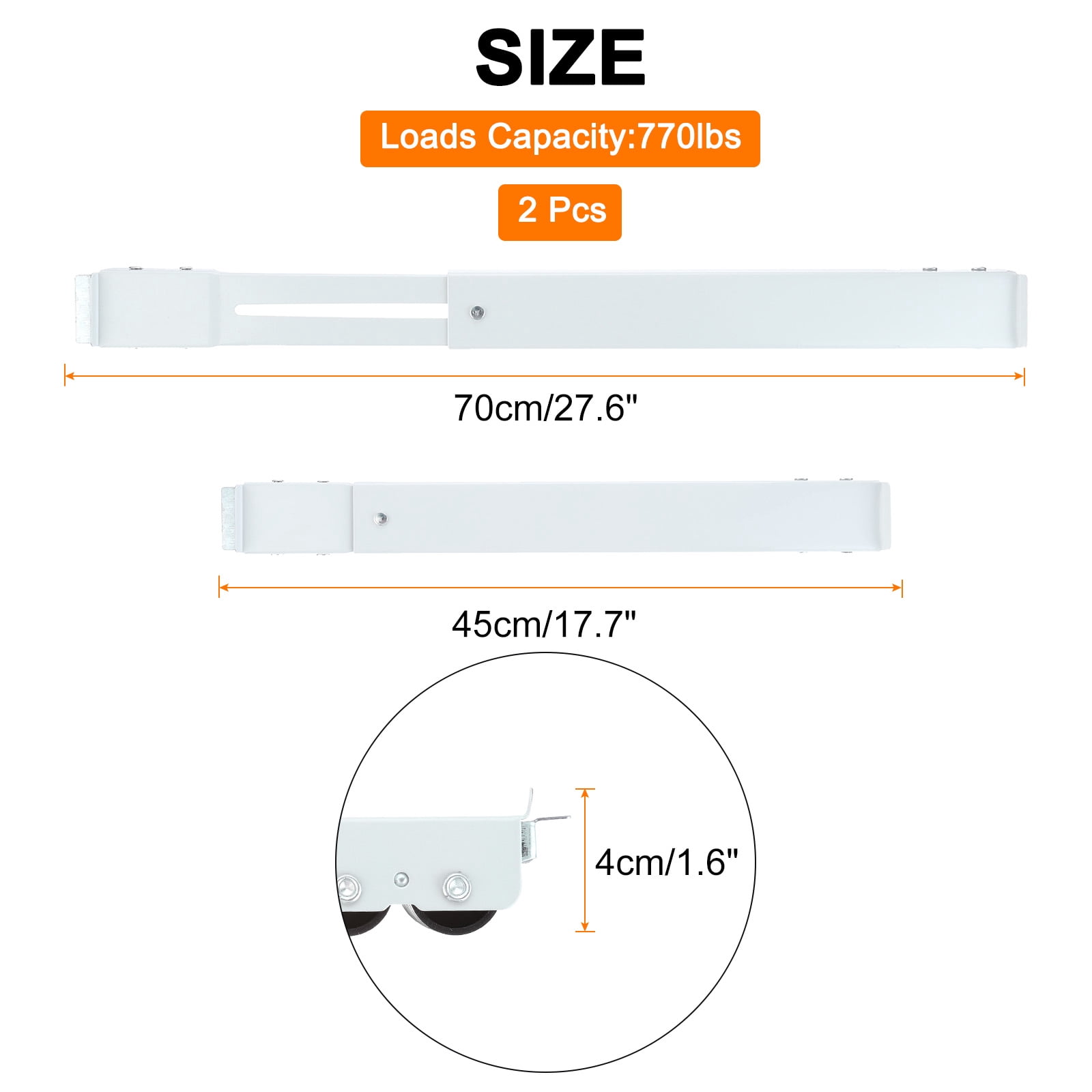 Uxcell Appliance Rollers, 2 Pack Extendable Appliance Sliders with 24 Wheels, White