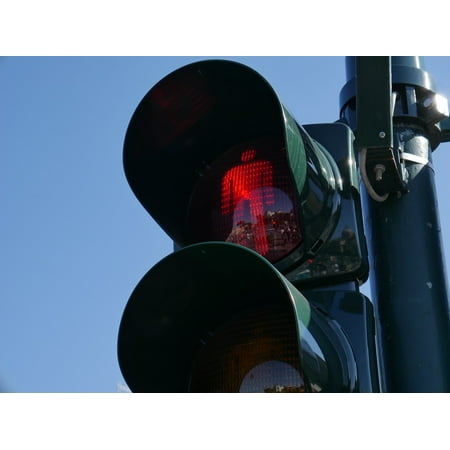 - LAMINATED POSTER Wait Red Light Stop Traffic Light Danger Red Poster Print 24 x 36
