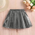 thumbnail image 6 of Atogsazn Kids Girls Pleated Shiny Mini Skirt Children Casual Metallic Skirt Athletic Tennis Skirt Summer Gray 8-9Years Fashion, 6 of 9