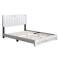 thumbnail image 2 of Skyline Decor Upholstered Faux Leather Platform Bed, Queen, White, 2 of 5