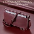thumbnail image 4 of ELEHOLD for iPhone 13 Mini Case,  Full Body Protection Crossbody Flip Zipper Credit Card Slot Wallet Case Kickstand Shockproof Leather Case with Shoulder Strap and Wrist Strap, Winered, 4 of 10