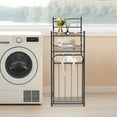 thumbnail image 3 of 3-Tier Laundry Storage Basket Rack Laundry Rack with Removable Bag Laundry Basket with Shelf for Homes, 3 of 24