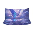 thumbnail image 3 of 3 Pcs Soft Bedding Set, Includes 1 Duvet Cover with Zipper And 2 Pillow,Shams Fantasy Butterfly Full(79"×90"), 3 of 8