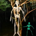 thumbnail image 2 of 3ft Halloween Skeletons Decorations, Glow in The Dark Plastic Skeletons Figurine Luminous Poseable Skeleton for Halloween Party Favor Decor, 2 of 5