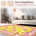thumbnail image 2 of Flatwoven High Traffic Area Rug, Vibrant Groovy Flower Arrangement, Non Slip, Stain Resistant, Washable Area Rugs for Living Room, Bedroom(Yellow, 4X6), 2 of 8