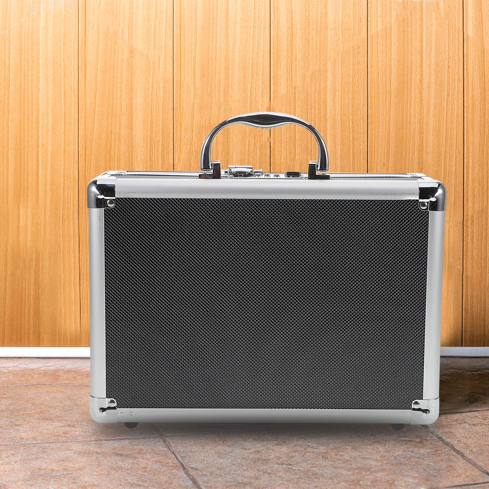 Hytrove Aluminum Briefcase Black 1Pcs 11.4X8.1X3.9in Locking Case Organizer