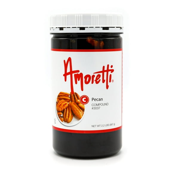 Amoretti - Pecan Compound 8 oz - Natural Flavors, Shelf Stable Even After Opening, Certified Kosher, TTB Approved, Perfect for Baking Applications & Beverages