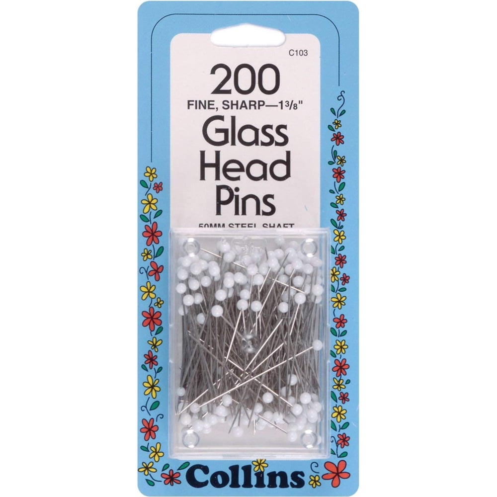 COL103 200 Piece Glass Head Pins, 13/8, This product is used for