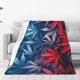 thumbnail image 1 of Balery Red And Blue Leaves Manta de Felpa Suave y Acogedora – Cobija de Franela Aterciopelada para Cama, Lavable y Cálida para Sofá, Mascotas, Transpirable-80"x60", 1 of 7