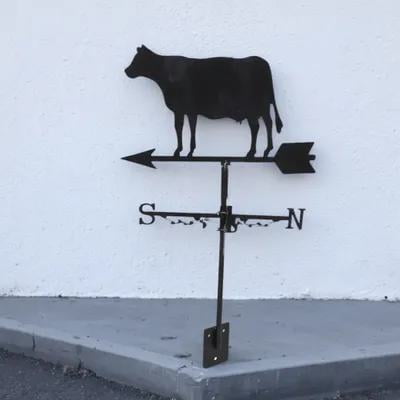 Baluue Black Garden Weathervane Set with Easy Roof Mounting - Outdoor Decorative Wind Vane
