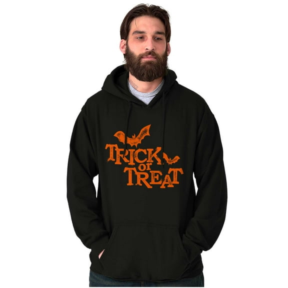 Happy Halloween Trick or Treat Bats Unisex Plus Fleece Graphic Hoodie Brisco Brands 2X