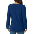 thumbnail image 5 of Mlzmgr Womens Sweaters Long Sleeve Ribbed Knit Casual V Neck Tops Soft Comfy Womens Tops Going out Loungewear, 5 of 5