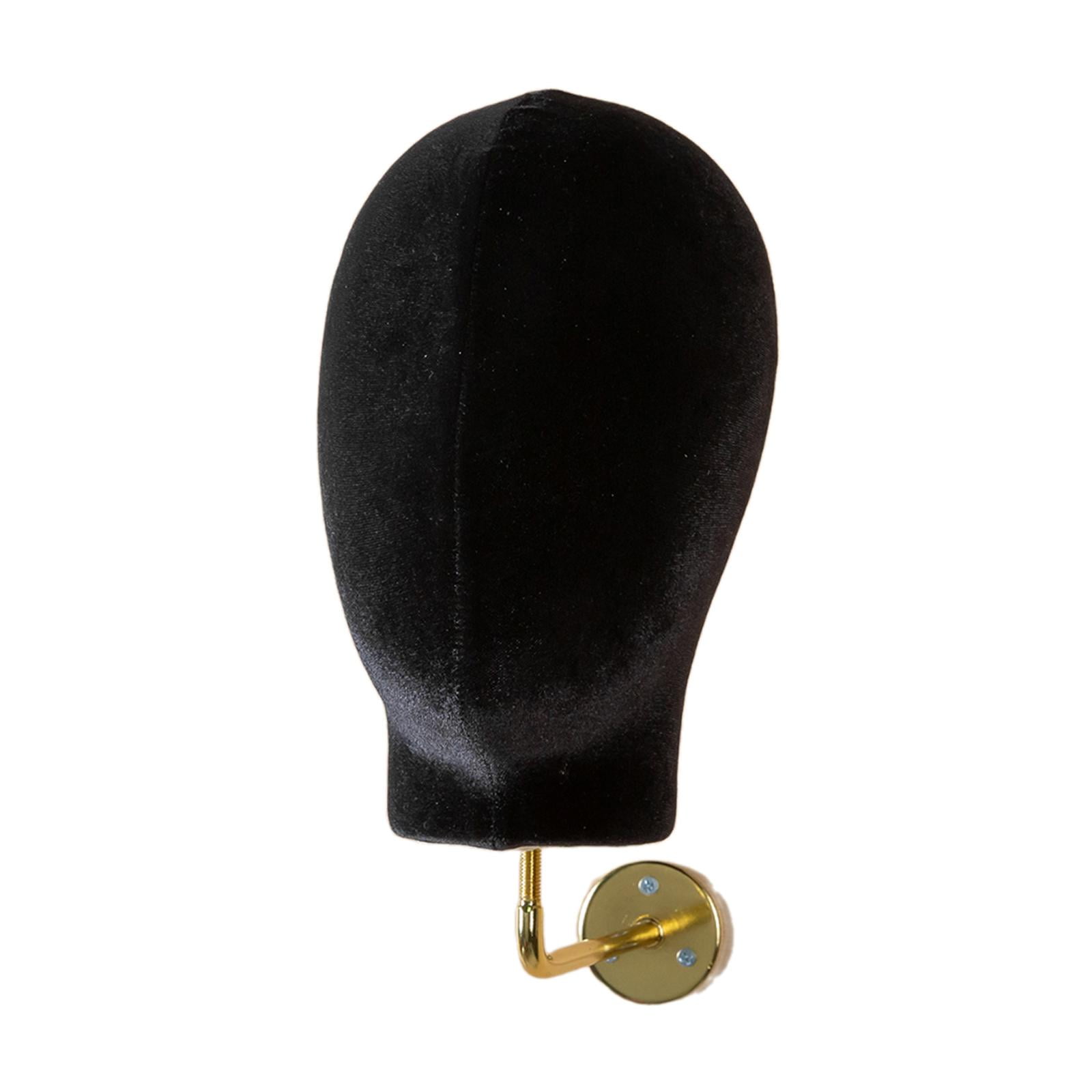 Serenable Mannequin Head Model, Wall Mount Holder, Multipurpose Storage Hanger Hanging Stand Glasses Beginner Black velvet