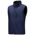 thumbnail image 4 of BiZtdJrK Mens Fleece Lined Outdoor Vest Big and Tall Zip Up Sleeveless Fall Winter Jackets Stand Collar Photograph Travel Vests with Zipper Pockets Blue XXXXL, 4 of 5