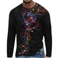 thumbnail image 2 of Lilgiuy New Valentine's Day Men's 3D Printing Long Sleeve T-shirt Fashion Casual Loose Round Neck Undercoat Top Blouses & Shirts Basic Large Tall, 2 of 5