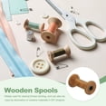 thumbnail image 5 of Wooden Empty Spools, Unfinished Wood Thread Spools Fit for Embroidery Sewing Machines Crafts Wire Weaving Bobbins Brown 1.6"x0.9", 5 of 6
