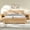 Natural Oak, variant on KeyWhat Modern King Size Storage Bed Frame with Panel Headboard, Footboard Storage Bench, Built-In Drawers, Lift-Up Compartments, No Box Spring Needed, Natural Oak
