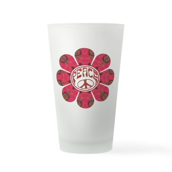 CafePress - Peace Flower Affection - Pint Glass, Drinking Glass, 16 oz. CafePress