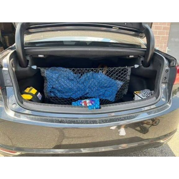 EACCESSORIES EA Rear Trunk Organizer Cargo Net for Acura TLX 2015-2023 – Envelope Style Cargo Net for Sedan – Premium Mesh Elastic Car Trunk Organizer Vehicle Carrier Storage – Compatible Acura TLX