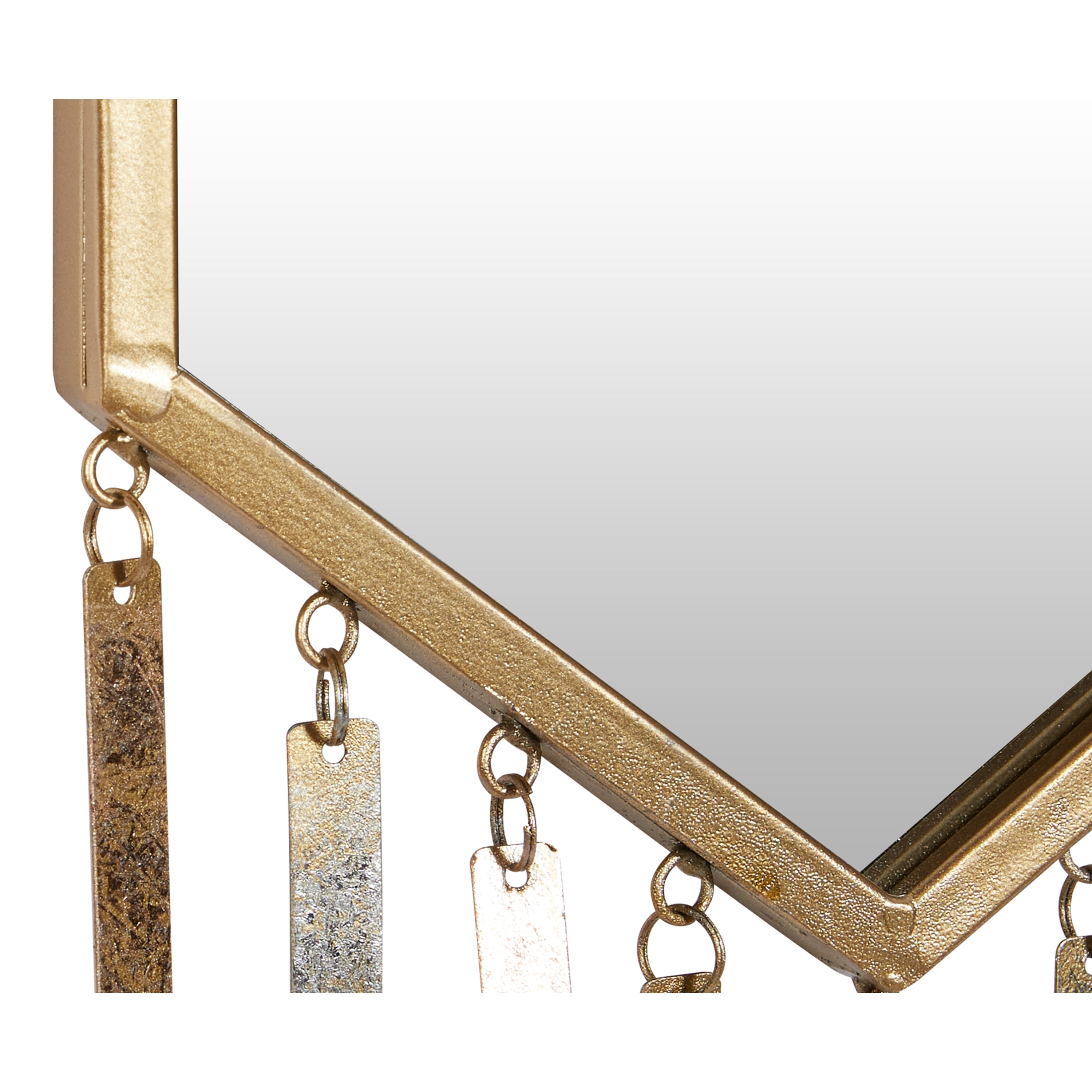DecMode 8"W, 27"H Oval Wall Mirror, Gold, Set of 4