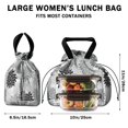 thumbnail image 5 of Boho Bohemia Pioneer Flower Art Drawstring Lunch Bag Women - Drawstring Lunch Bag Insulated for Work Office - Stain-Resistant Large Lunchbags for Women with Multi-Pockets, 5 of 6