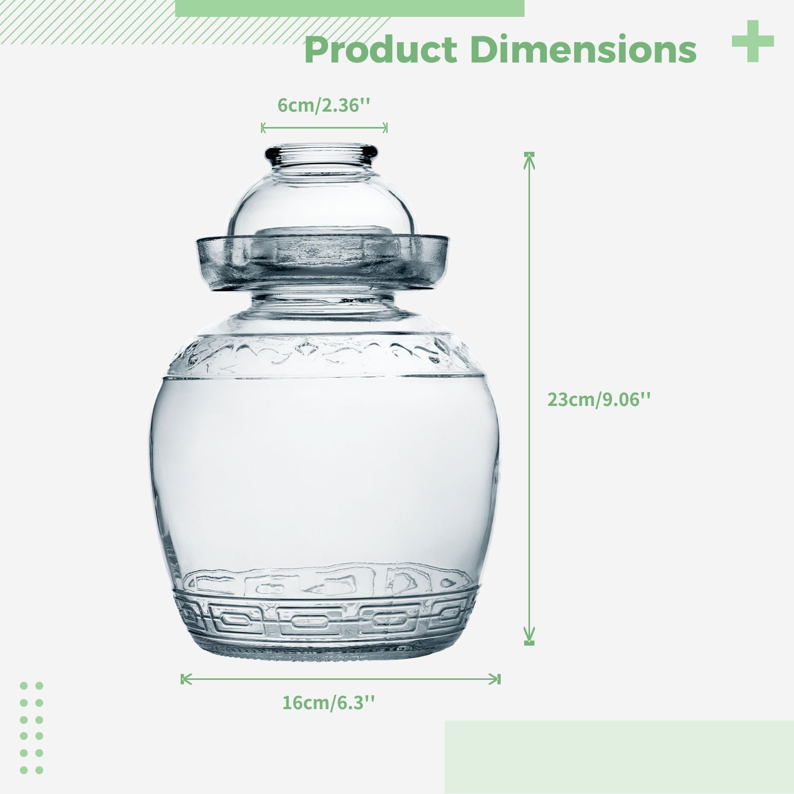 Pickling Jar, Sealed Fermenting Jar Glass with Water Seal Airlock Lid, Traditional Chinese Fermentation Crock, 88oz Large Capacity Pickle Pot for Pickling Kimchi Sauerkraut