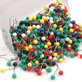 thumbnail image 2 of 500pcs 1/8 Inch Push Pins Round Head Thumb Tacks for Home Office Cork Boards Map Note Picture Hanging Assorted Color, 2 of 7
