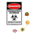 thumbnail image 5 of Details About Danger Disease Proceed With Caution High Risk Of Infection Outdoor Office Notice Health and Safety Unique Aluminum Metal Sign 18"x24", 5 of 5