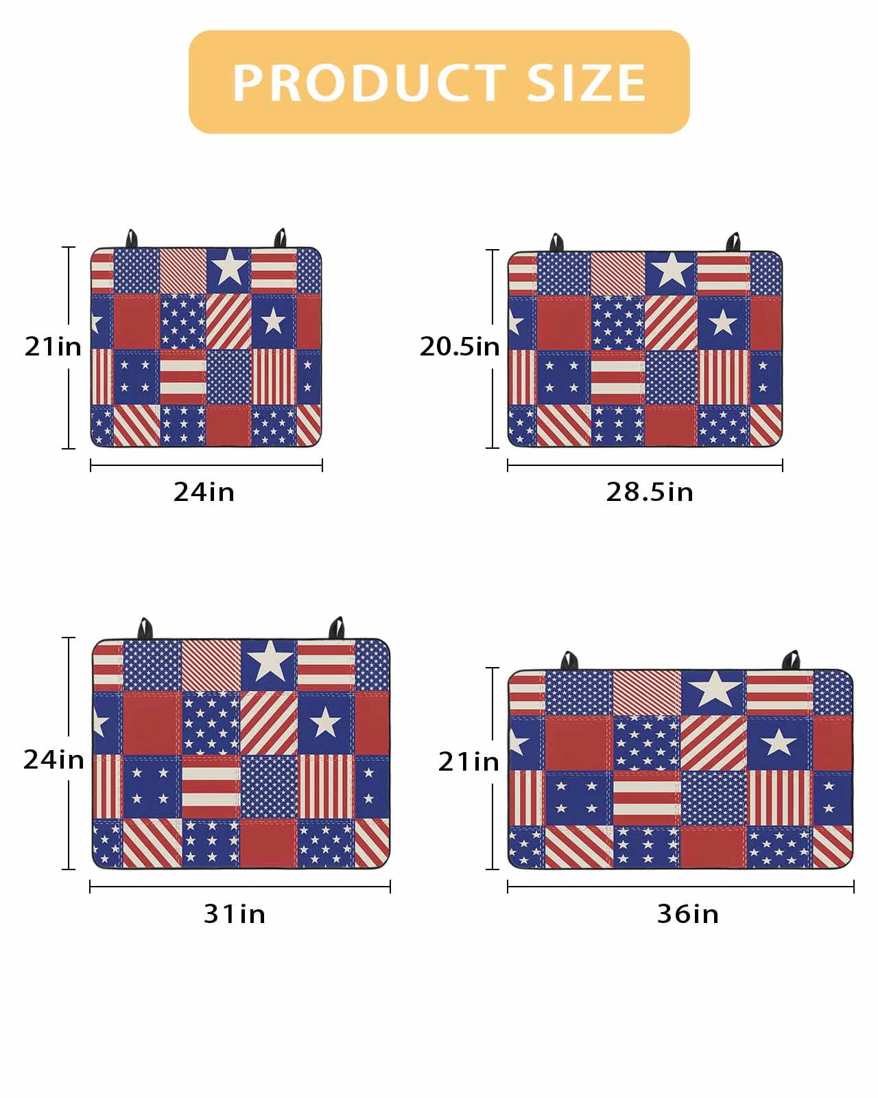 Large Induction Cooktop Protector Mat Independence Day Stove Top Covers for Electric Stove, US Flag Star Stripe Vintage Decorative Stove Burner Cover Mats, Glass Top Stove Cover