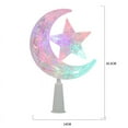 thumbnail image 2 of Luna estrella forma árbol de Navidad decoración superior luces 3D hueco plata brillante árbol de Navidad decoración operado por batería colorido, 2 of 5