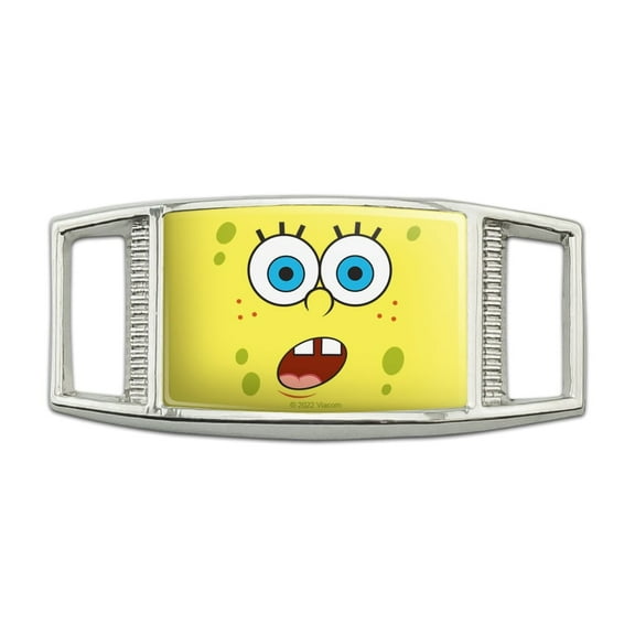 SpongeBob Surprise Face Rectangular Shoe Shoelace Shoe Lace Tag Runner Gym Charm Decoration
