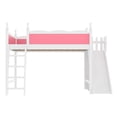 thumbnail image 5 of Harper & Bright Designs Queen Size Loft Bed with Wardrobe and Storage Shelves, Solid Wood Loft Bed Frame with Detachable Slide and Ladders, Pink+White, 5 of 12
