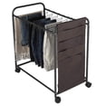 thumbnail image 2 of Black Rolling Trouser Rack - Closet Organizer - Comes With 12 Hangers Iron Rack - Set, 2 of 3