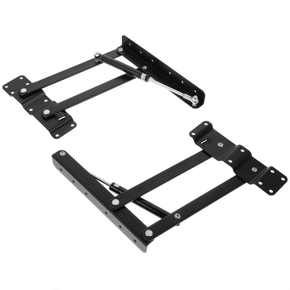 Niceauty 1 Pair Lift Up Hinges Stainless Steel Smooth Lift Space Saving Furniture Spring Hinge Support Black