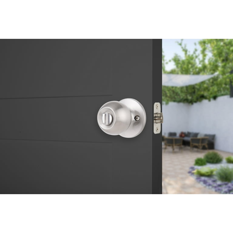 Brinks Keyed Entry Classic Ball Style Doorknob, Satin Nickel