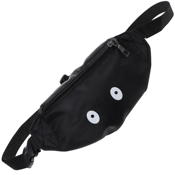 LEORX Novelty Leisure Belt Bag Black Small Eyes Pattern Compact Waist Pouch for Cycling and Festivals