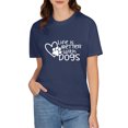 thumbnail image 2 of Dog Mom Shirt for Men Dogs Shirt Life is Better with Dogs T-Shirt Dog Paw Print Tee Funny Pet Lover Animal Gift Tops,Dark Blue L, 2 of 7