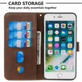 thumbnail image 4 of Dteck Case For Apple iPhone 6 / 6s Zipper Wallet Money Pocket[Credit Card Holder Slot] Protective [Magnetic Closure] PU Leather Wallet Cover, brown, 4 of 5