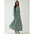 thumbnail image 5 of Printed Long Sleeve Viscose Maxi Dress, 5 of 6