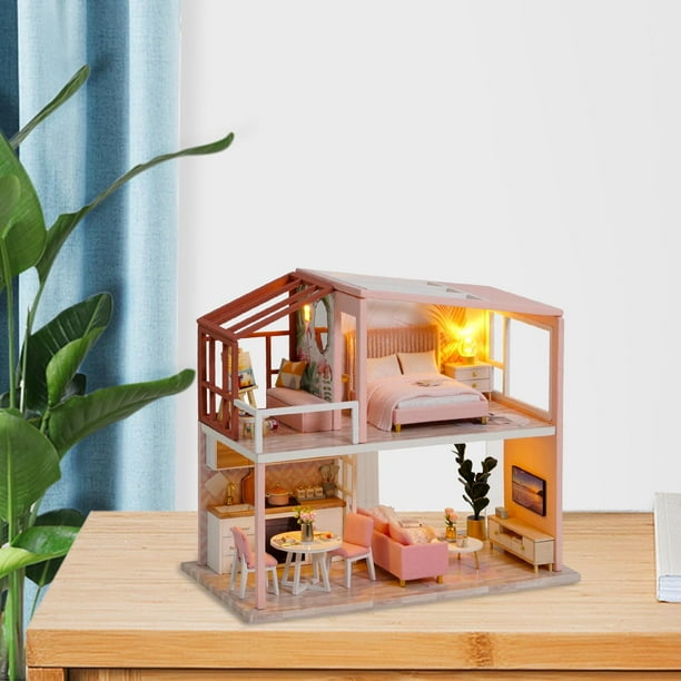 1 24 casa de munecas DIY en miniatura Mini accesorios para casa de munecas de modelo de madera UK Estilo1 perfke casas de munecas diy miniatura Walmart en linea
