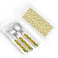 thumbnail image 4 of Salouo Pineapple Pattern 3 Pieces Toddler Utensils, Kids Silverware Set Stainless Steel Utensils for Kids Children Safe Spoons Forks & Knife Dishwasher Safe, 4 of 8