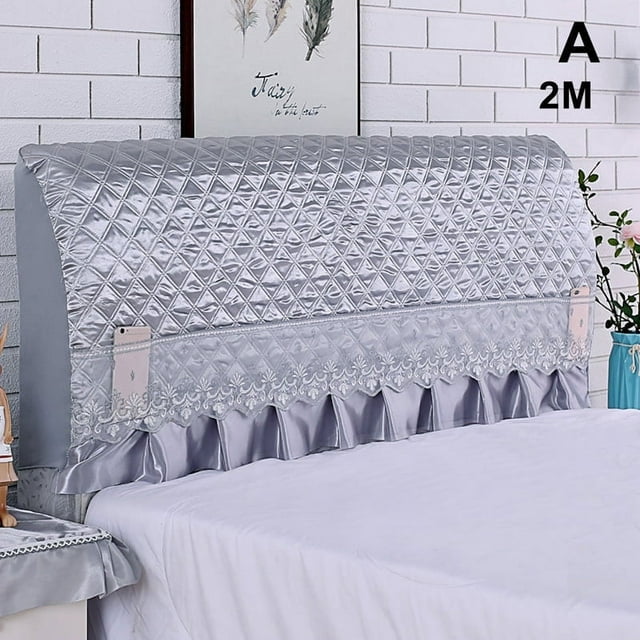 Textile Stretchable Headboard Covers Dustproof Thickened Full Coverage Bed Head Covers(Coffee 1.8M)