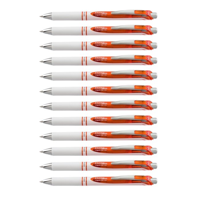 Pen Pentel EnerGel Pearl, gel líquido retráctil, 0,7 mm, paquete de 12