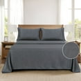 thumbnail image 3 of Mainstays Super Soft Brushed Microfiber Bed Sheet Set, Grey Embossed Hayden Paisley, King, 4 Piece, 3 of 13