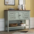 thumbnail image 2 of 4 Drawers Console Table Entryway Sofa Storage Table with Bottom Open Shelf, 2 of 8