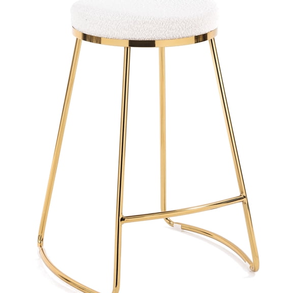 26" Upholstered Boucle Single Stool, Comfortable to Sit / Suited for Kitchen Islands