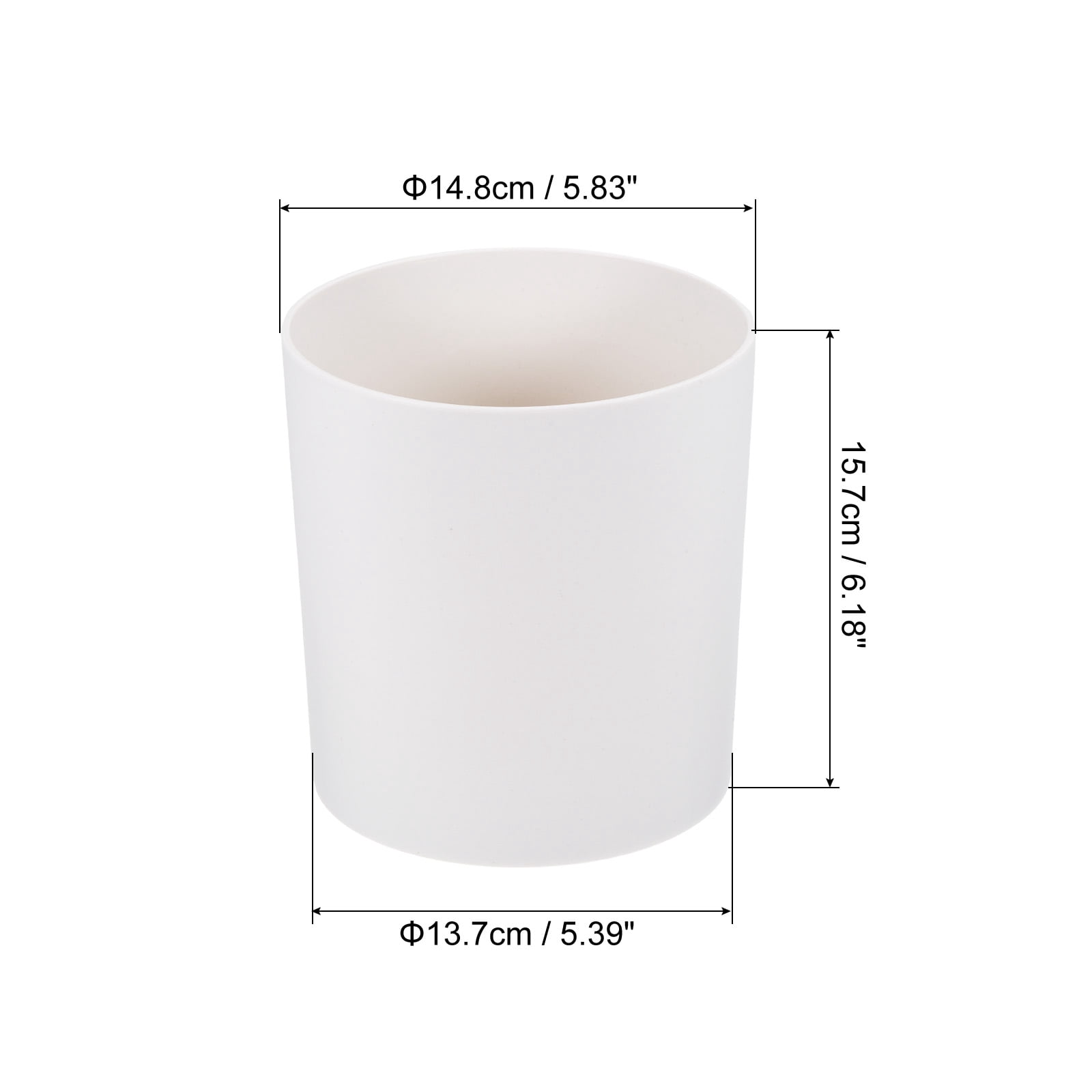 Uxcell 6" Round Plastic Planter Flowerpot Container Indoor Outdoor, White 4 Pack